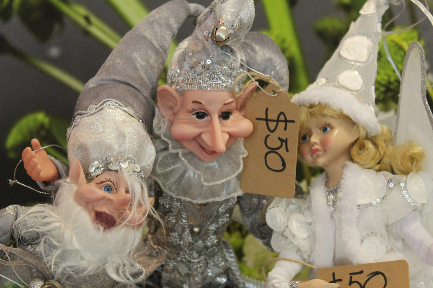 Handcrafted Silver Trio Christmas Figurines – $50 each