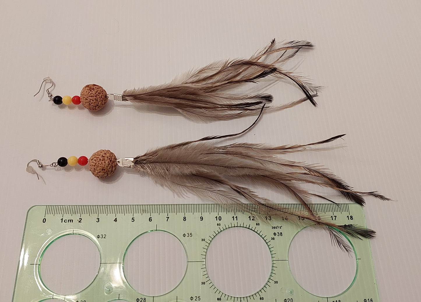 Emu Feather & Quandong Earrings